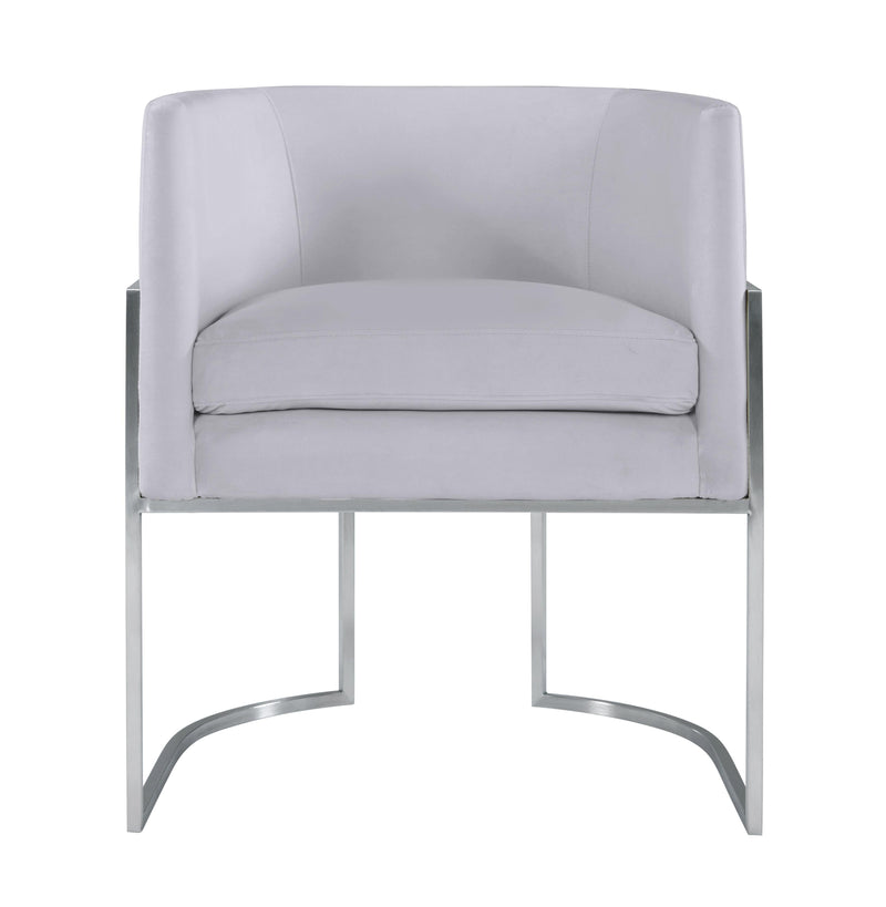 Giselle Grey Velvet Dining Chair with Silver Leg - UK
