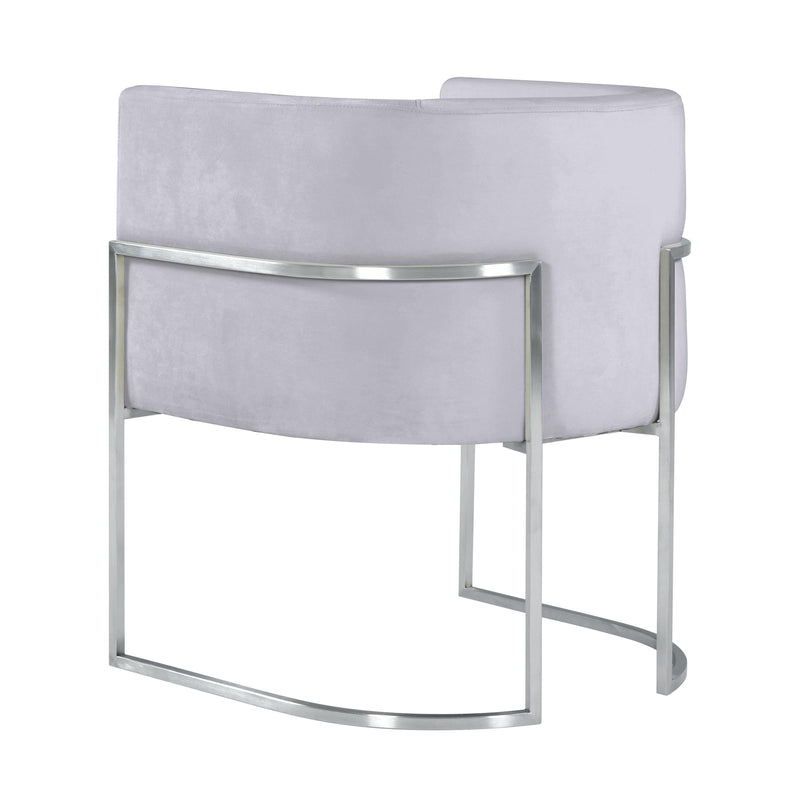 Giselle Grey Velvet Dining Chair with Silver Leg - UK
