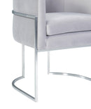 Giselle Grey Velvet Dining Chair with Silver Leg - UK