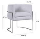 Giselle Grey Velvet Dining Chair with Silver Leg - UK