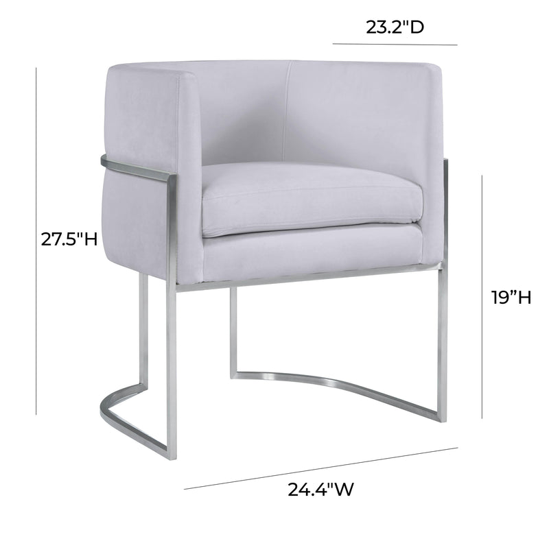 Giselle Grey Velvet Dining Chair with Silver Leg - UK