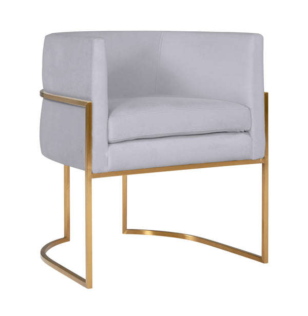 Giselle Grey Velvet Dining Chair with Gold Leg - UK