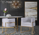Giselle Grey Velvet Dining Chair with Gold Leg - UK