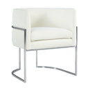 Giselle Cream Velvet Dining Chair Silver Leg - UK