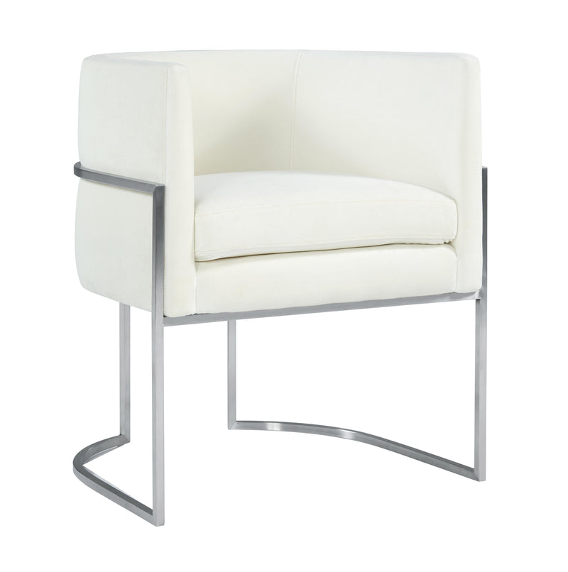 Giselle Cream Velvet Dining Chair Silver Leg - UK