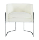 Giselle Cream Velvet Dining Chair Silver Leg - UK