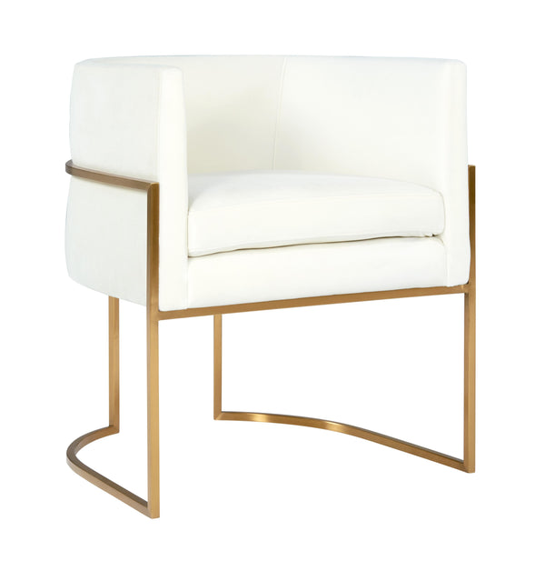 Giselle Cream Velvet Dining Chair Gold Leg - UK