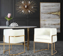 Giselle Cream Velvet Dining Chair Gold Leg - UK