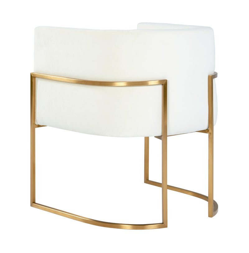 Giselle Cream Velvet Dining Chair Gold Leg - UK