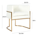 Giselle Cream Velvet Dining Chair Gold Leg - UK