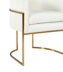 Giselle Cream Velvet Dining Chair Gold Leg