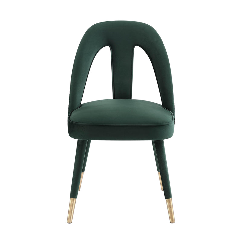 Petra Forest Green Velvet Side Chair - UK