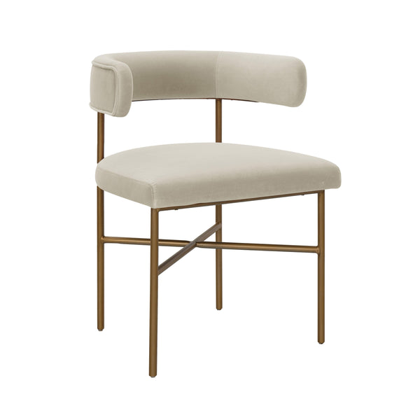 Kim Velvet Chair in Cream - UK