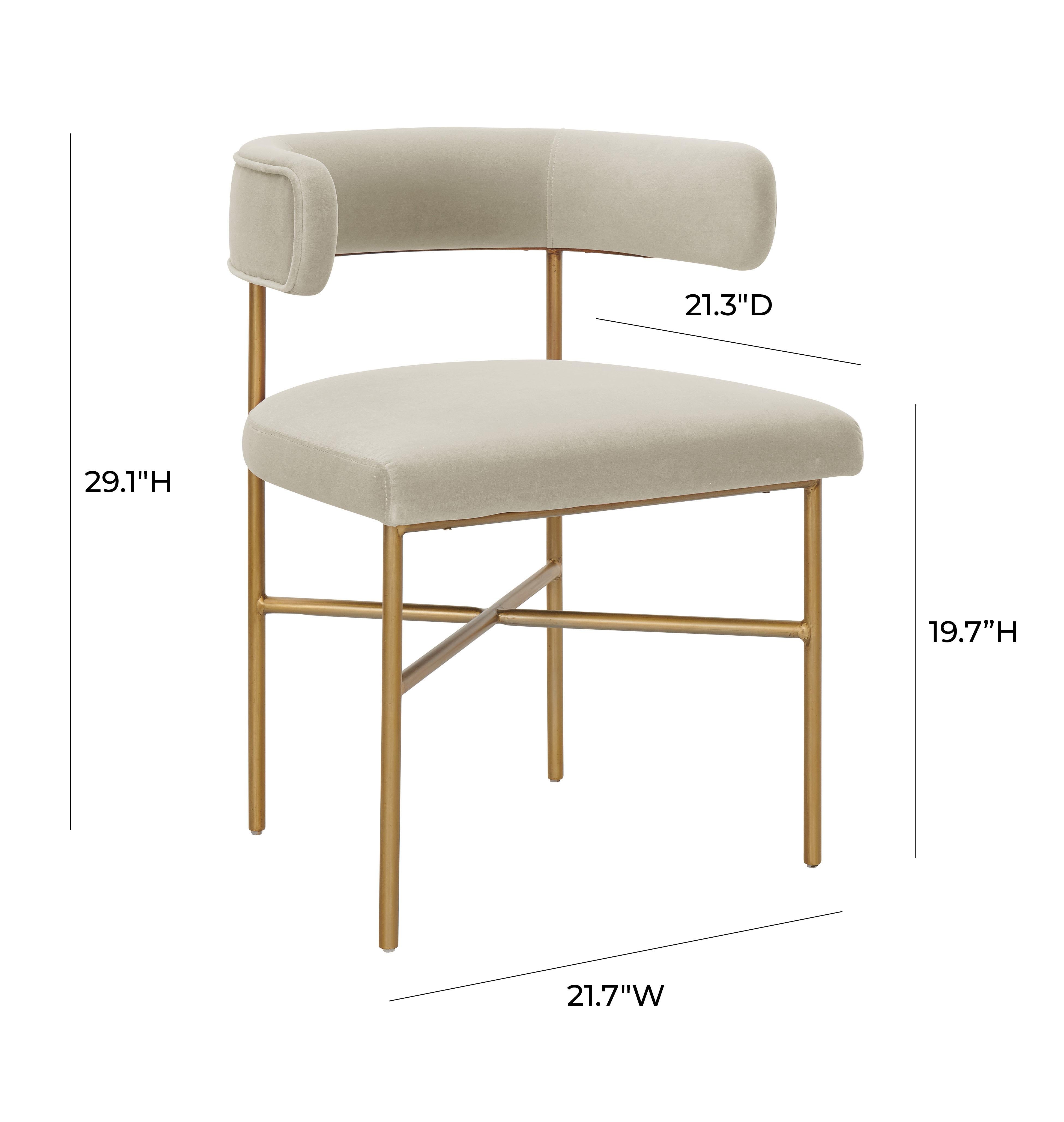 Kim Velvet Chair in Cream - UK