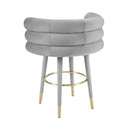 Betty Grey Velvet Counter Stool - UK