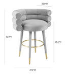 Betty Grey Velvet Counter Stool - UK