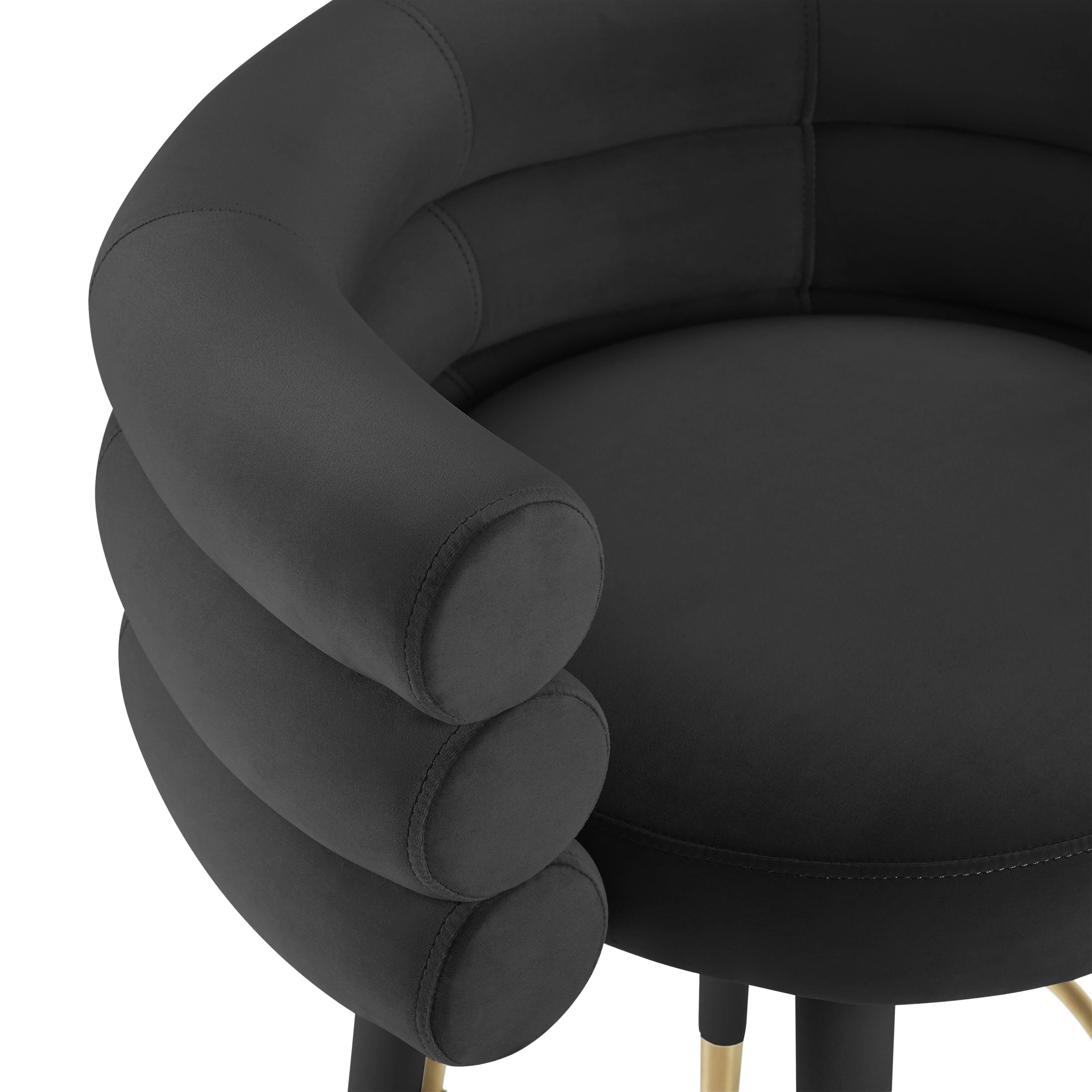 Betty Black Velvet Counter Stool - UK