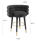 Betty Black Velvet Counter Stool - UK