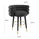 Betty Black Velvet Counter Stool
