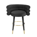 Betty Black Velvet Counter Stool