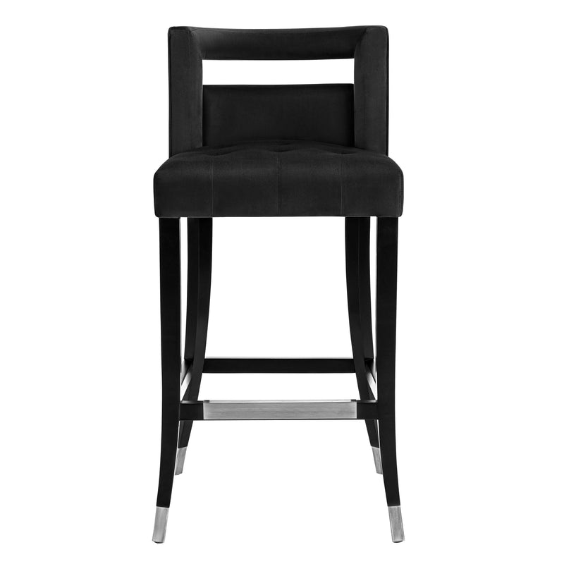 Hart Black Velvet Bar Stool