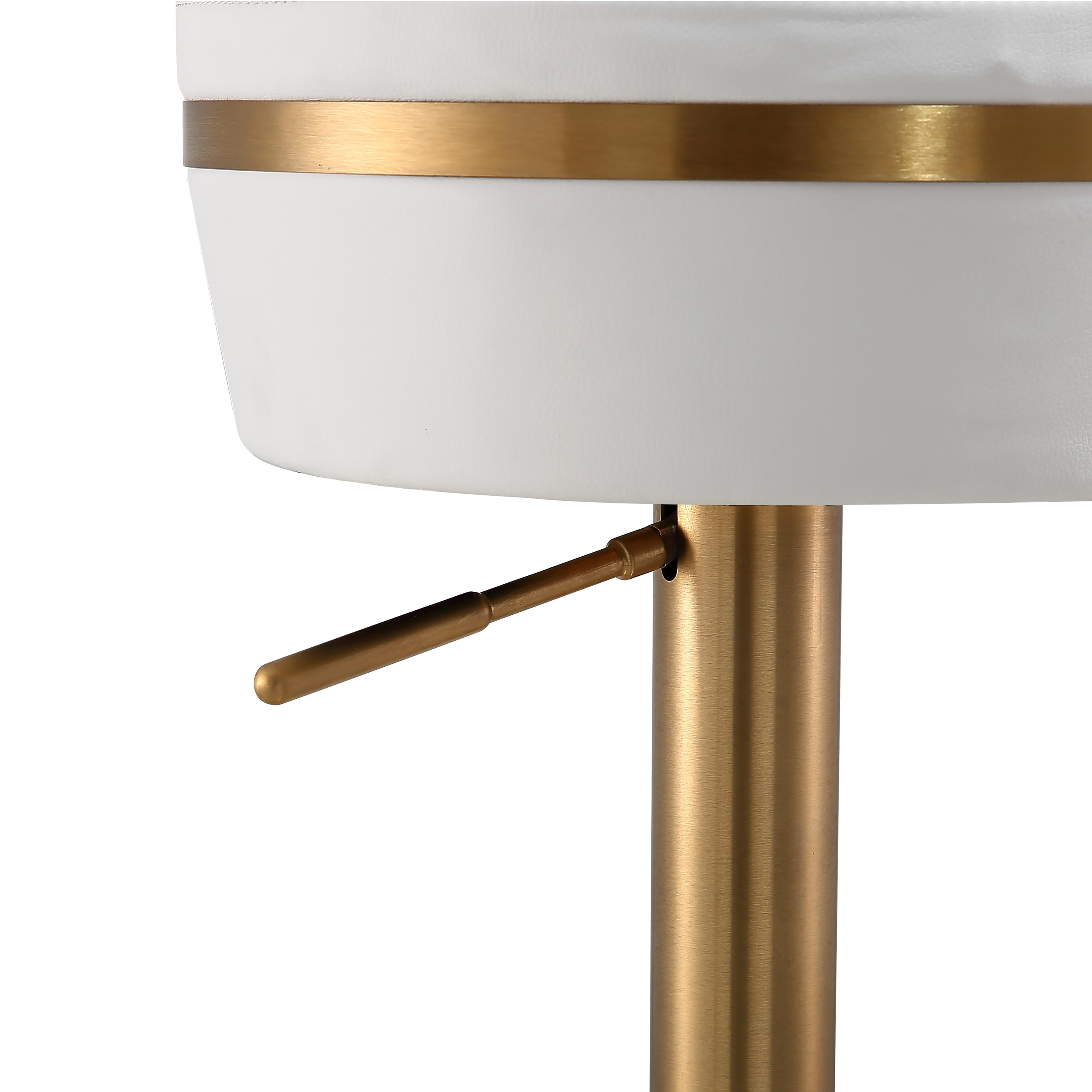 Astro White and Gold Adjustable Stool - UK