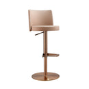 Loosha Cafe Au Lait Performance Vegan Leather and Rose Gold Adjustable Stool - UK