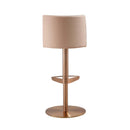 Loosha Cafe Au Lait Performance Vegan Leather and Rose Gold Adjustable Stool