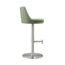 Reagan Sea Foam Green Performance Vegan Leather and Silver Adjustable Stool