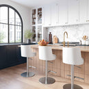 Reagan White and Silver Adjustable Stool - UK