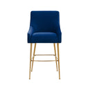 Beatrix Navy Velvet Counter Stool - Gold Legs