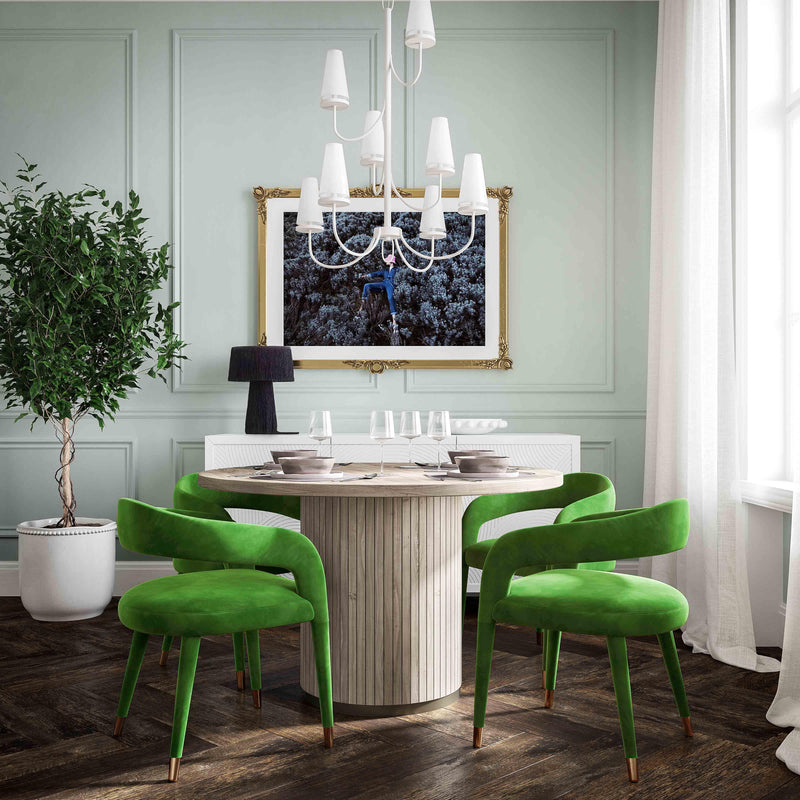 Lucia Green Velvet Dining Chair - UK