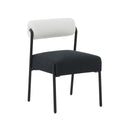 Jolene Cream and Black Performance Linen Dining Chair - Set of 2