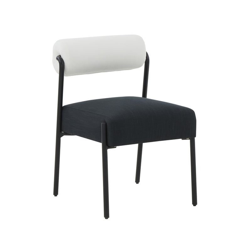 Jolene Cream and Black Performance Linen Dining Chair - Set of 2