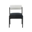 Jolene Cream and Black Performance Linen Dining Chair - Set of 2