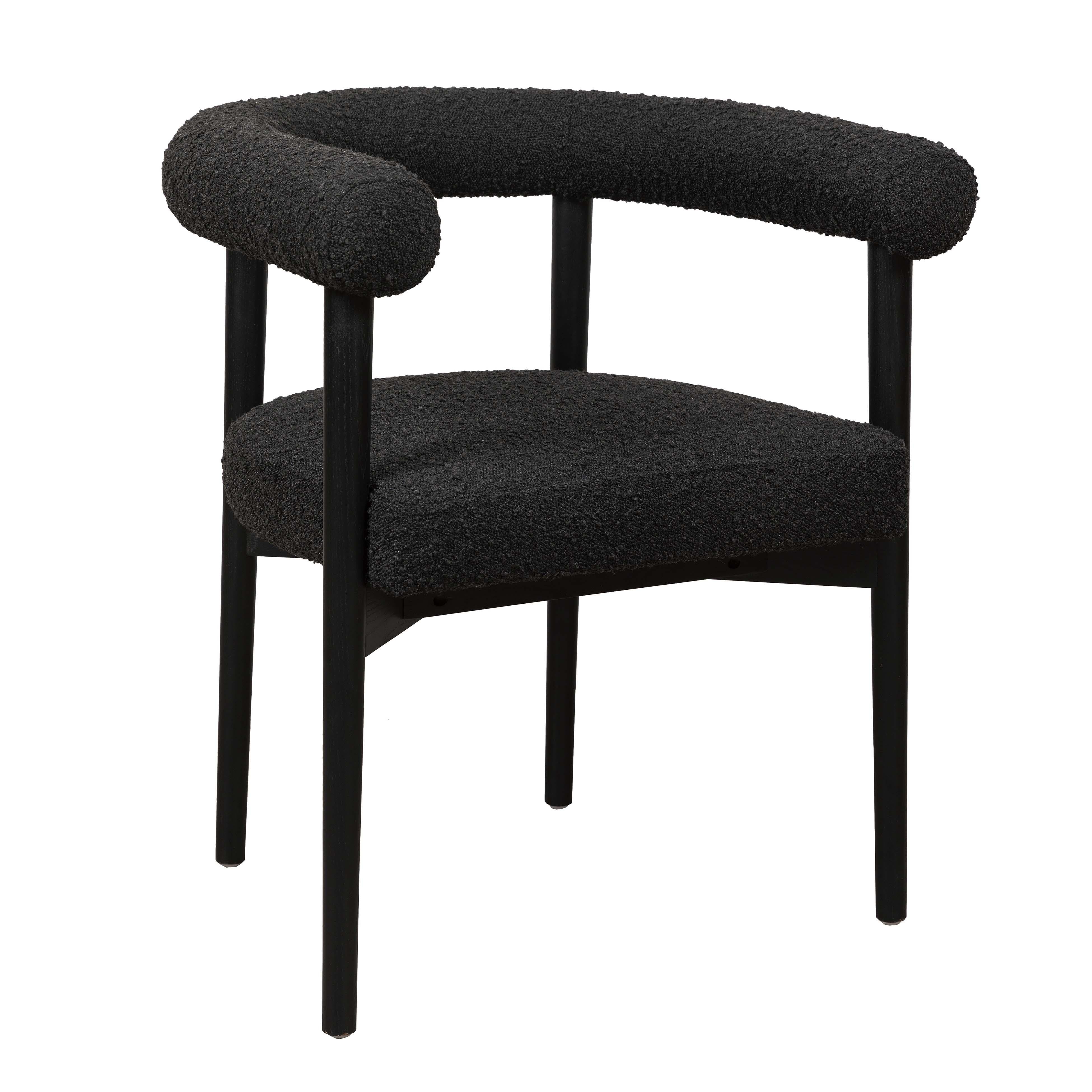 Spara Black Boucle Dining Chair - UK