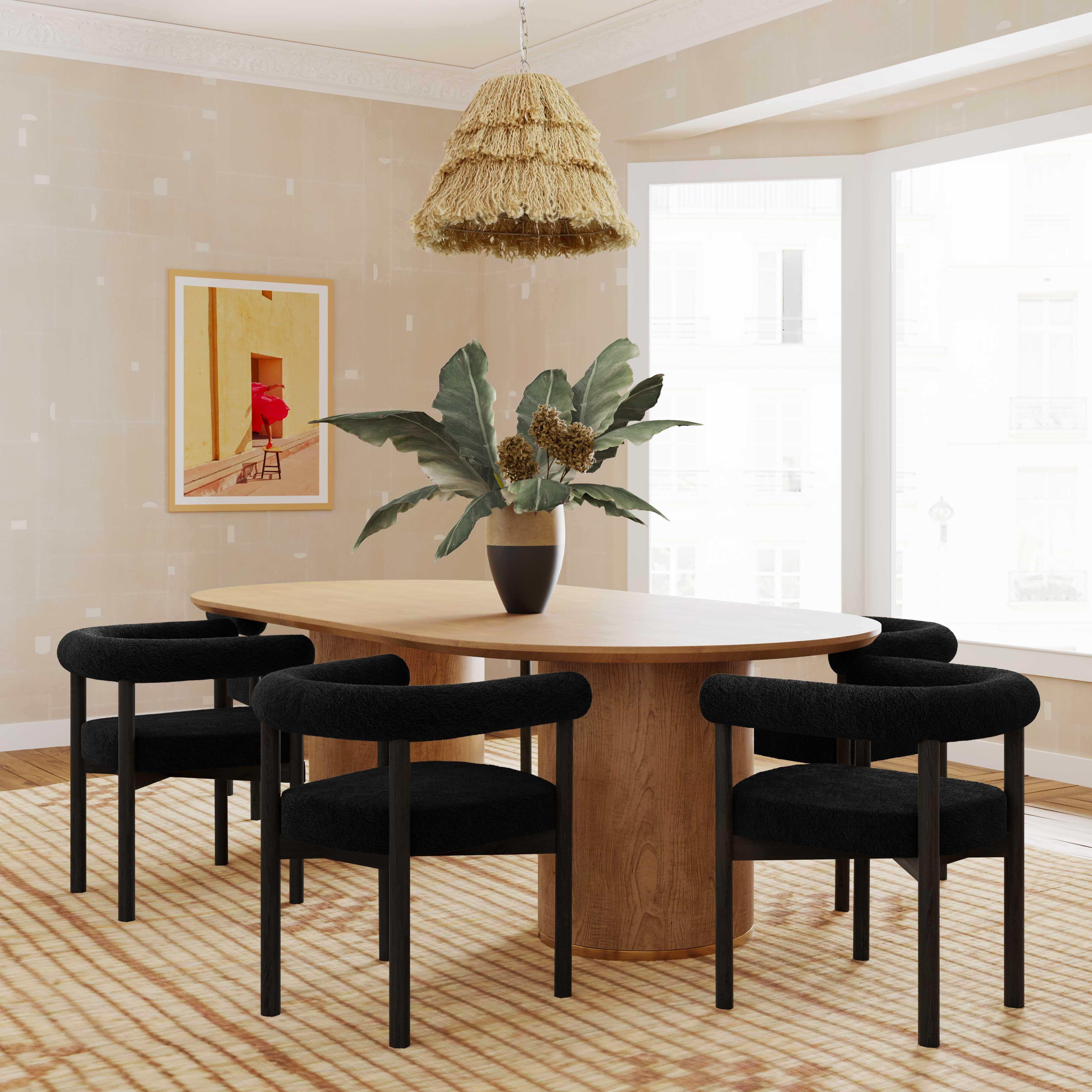 Spara Black Boucle Dining Chair - UK