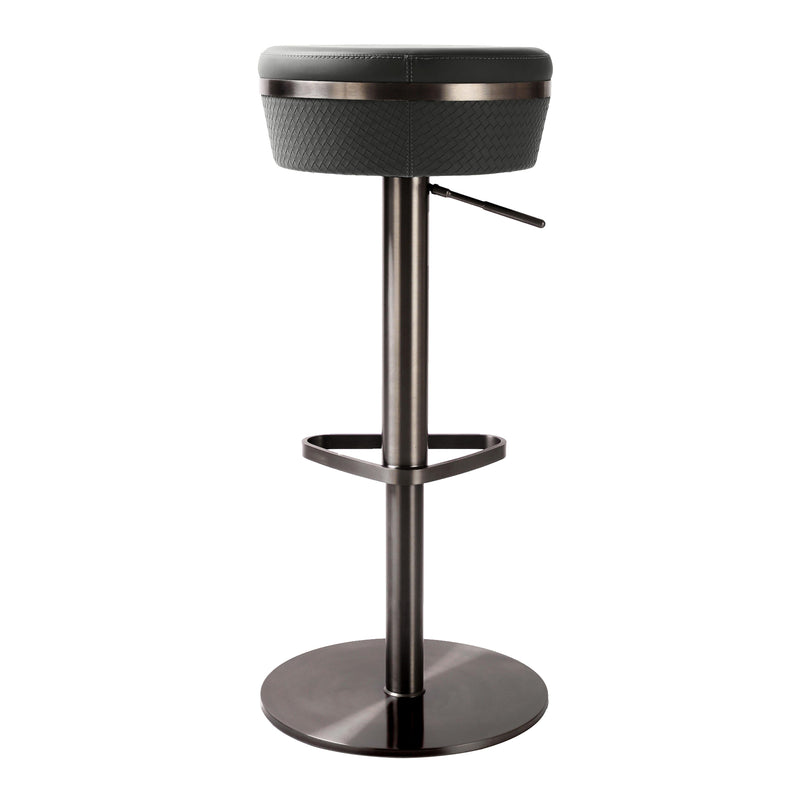 Astro Grey Woven Performance Vegan Leather Adjustable Stool