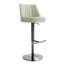 Gala Light Grey Performance Vegan Leather on Black Adjustable Stool