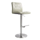 Paddy Light Grey Performance Vegan Leather on Silver Adjustable Stool