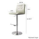 Paddy Light Grey Performance Vegan Leather on Silver Adjustable Stool