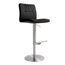 Paddy Black Performance Vegan Leather on Silver Adjustable Stool
