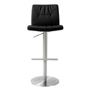 Paddy Black Performance Vegan Leather on Silver Adjustable Stool