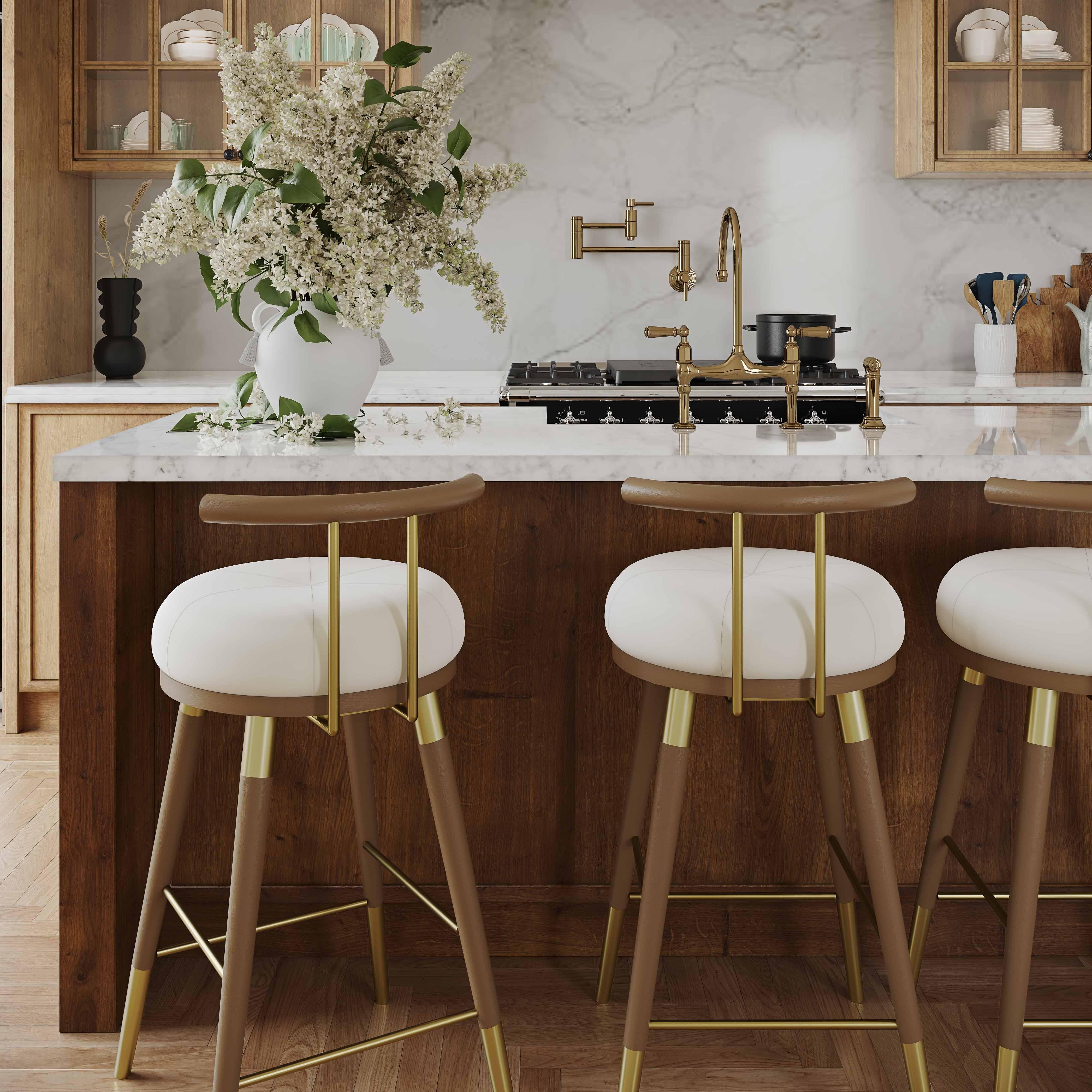 Juniper Cream Velvet Counter Stool - UK