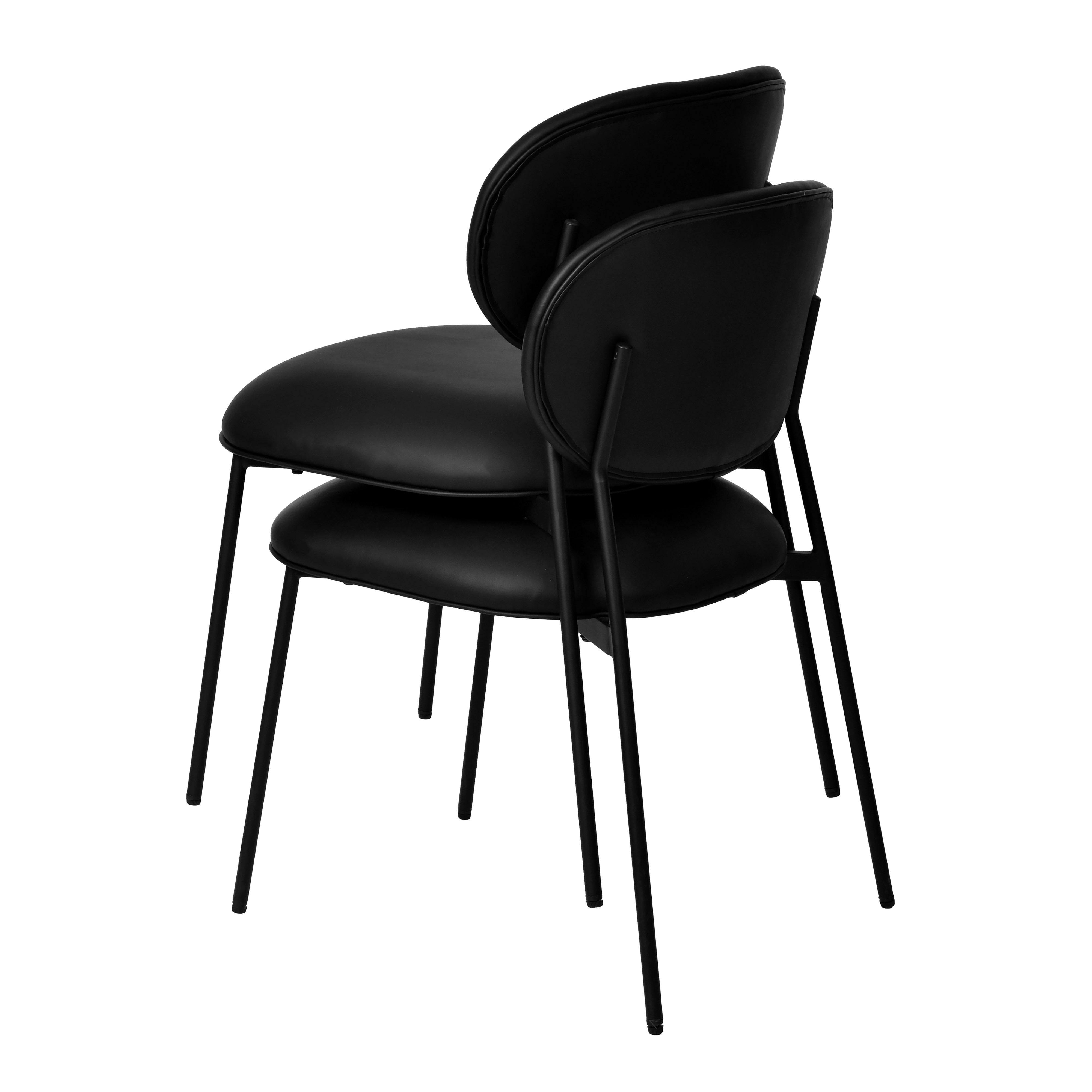McKenzie Black Performance Vegan Leather Stackable Dining Chair - Set