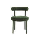 Margaret Forest Green Performance Chenille Bolster Back Dining Chair