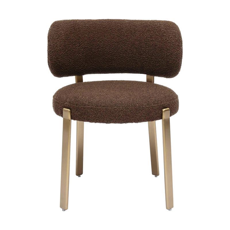 Margaret Chocolate Brown Boucle Dining Chair - UK