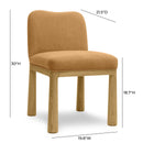 Tiara Cognac Performance Velvet Oak Dining Chair