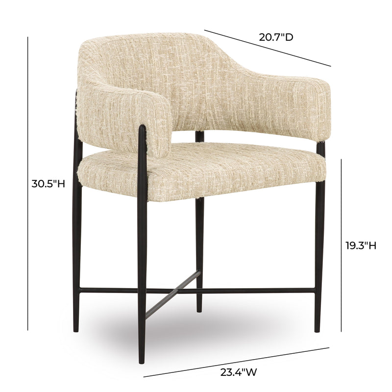 Sezanne Cream Textured Performance Boucle Dining Chair
