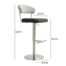 Cosmo Black and Grey Boucle Adjustable Stool